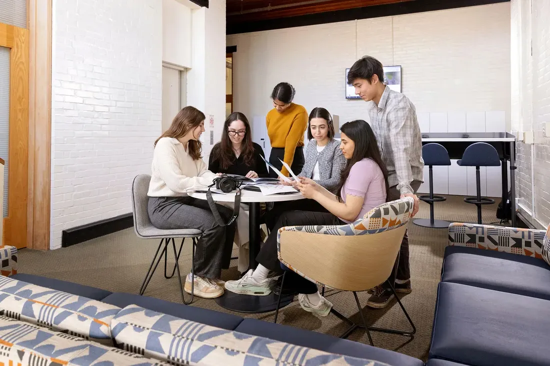 Students working in the dynamic sustainability laboratory.